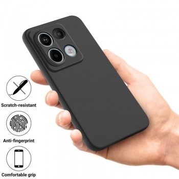 Silikoninis ploniausias dėklas - su kameros apsauga juodas (Xiaomi Redmi Note 13 5G)